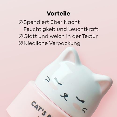 AmazonUs/TPCUW TONYMOLY Cat’s Purrfect Night Sleeping Mask – Hydrating Overnight Face Mask with Collagen & Botanical Extracts – Korean Skincare to Strengthen, Soften & Nourish Skin, 50g