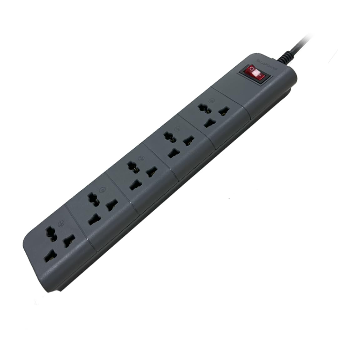 LAPCARE SURGEE 5 Multiplug Extension Cord Power Strip Surge Protection Board | 5 Power Socket |3M Cord |1500w | Fire Proof Material | Short Circuit Protection | BIS Certified (Black)-image-5