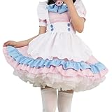 [ANOSO] かわいい メイド レディース 服 ゴスロリ 萌え コスプレ 衣装 フリル ロリータ 半袖 ドレス COSPLAY プリンセス 大きいサイズ 清楚 可憐 ウェイトレス メイド服 上品 コスプレ仮装 初心者 コスチューム