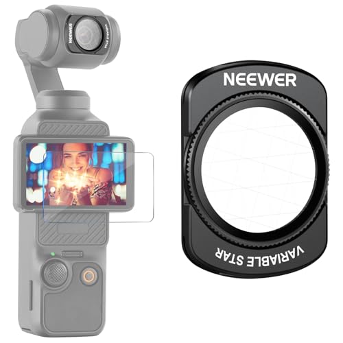 NEEWER Verstellbarer Sternfilter 4/8 Punkt kompatibel mit DJI Osmo Pocket 3 Creator Combo Zubehör, magnetisch mehrfach vergütetes HD optisches Glas...