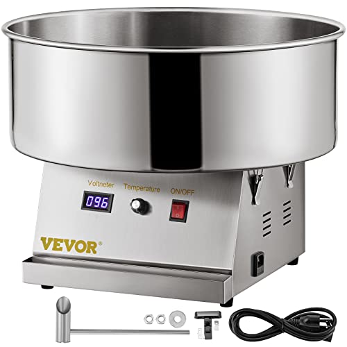 VEVOR Electric Cotton Candy Machine, 19.7-inch Cotton Candy Maker, 1050W Candy Floss Maker, Silver Commercial Cotton Candy Machine with Stainless Steel Bowl and Sugar Scoop, Perfect for Family Party VEVOR Electric Cotton Candy Machine, 19.7-inch Cotton Candy Maker, 1050W Candy Floss Maker, Silver Commercial Cotton Candy Machine with Stainless Steel Bowl and Sugar Scoop, Perfect for Family Party