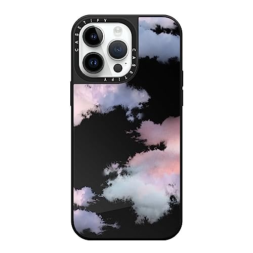 CASETiFY �~���[ iPhone 14 Pro Max �P�[�X [1.5m����̗����������N���A/MagSafe �ɑΉ�] - Clouds - �u���b�N (�u���b�N�o���p�[)