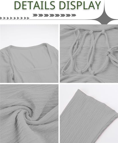 Image of Shasmi Women's Square Neck A-Line Dress - Long Sleeve, Tie Waist, Knitted Stretchable, Casual & Office Outfit, Solid Winter Midi Dress for Women (Dress 221)