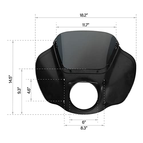 Image of TCMT Motorcycle Headlight Quarter Fairing with Windshield and Bracket Mount Kit Fit for Harley 2020-2024 Softail Standard 2018-2020 Low Rider 2018-2020 Street Bob Vivid Black