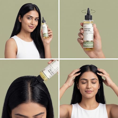 Image of Proskire Ultimate Hair Growth Oil | Lightweight Non-Greasy Hair Growth Oil with Rosemary, Batana & Bhringraj | Reduces Hair Fall & Boosts Hair Density - 100ml