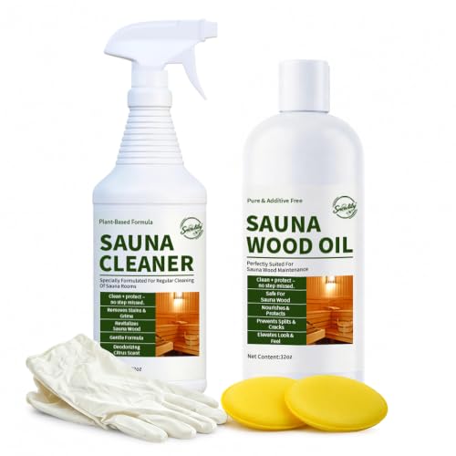Snowlily Sauna Care Set with Wood Oil & Sauna Cleaner, Pure Paraffin Oil