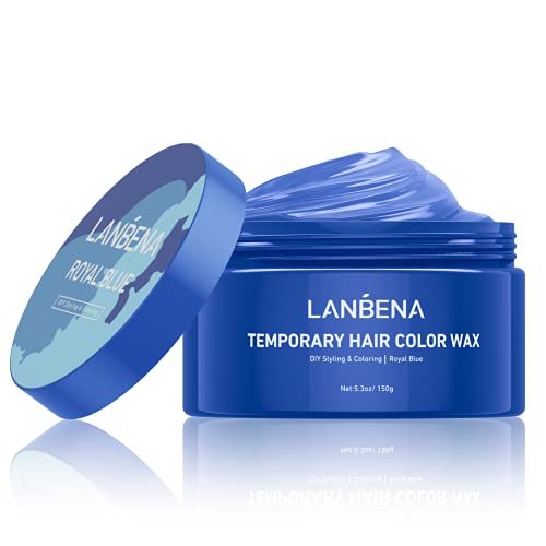 Hair-Color-Wax,Royal Blue Color-Hair-Wax, Temporary Hair Dye Wax Md 150g / 5.3oz,Hair Dye Wax Washable Natural Instant, Unisex Hair Wax Color for Party, Cosplay & Halloween