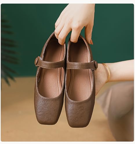 Women's Elegant Ballet Flats with Square Toe and Buckle Strap, Casual Mary Jane Work Shoes for Comfortable Slip-On Comfort2
