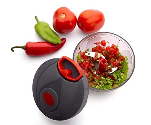 Image of Chopper for Kitchen, Vegetable Cutting, Chopper for Vegetable Use, Hand Chopper, Cutter with 3 Blades for Chopping (Grey 450-ML)