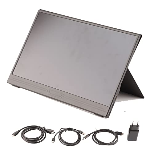 FOLOSAFENAR FHD-Computerdisplay, 14 Zoll 100–240 V tragbarer Monitor 16:9 Breitbild-Doppellautsprecher 178 Grad mit magnetischer Abdeckung für Mobiltelefon(#1) – Bild 7