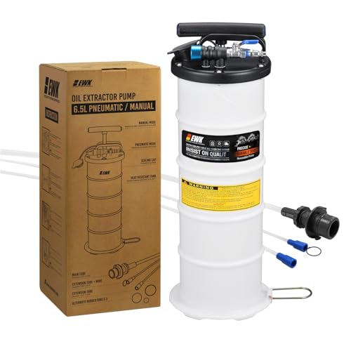 EWK 6.5L Pneumatic/Manual Oil Extractor, Oil Change Pump for Automotive Fluids Vacuum Evacuation, Fluid Extractor Pump Tool