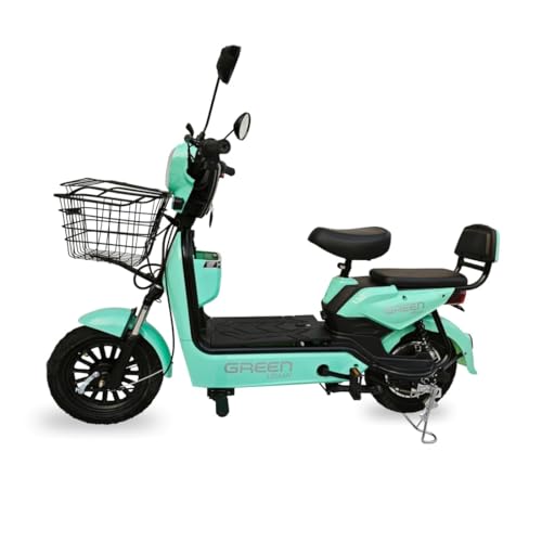 Image of Green Udaan Low Speed Electric Scooter Non RTO 80KM Range Lithium Battery with Portable Charger (Green)
