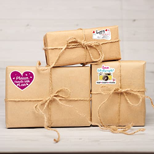 Please Handle With Love Stickers,Thank You Stickers,Handmade Stickers,Small Shop Stickers,Envelopes Stickers For Small Business, Online Retailers,Handmade Goods,500 Labels Per Roll #TOP5