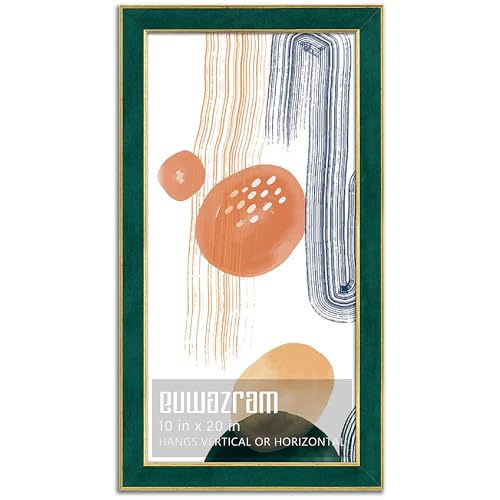 euwazram Suede 10x20 Frame - Single Frame Christmas Elegant Green 10 x 20 Poster Frame 10x20 Picture Frame for Artwork Puzzles Photos and Movie Posters