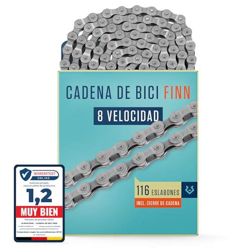 Alphatrail Cadena de Bicicleta Finn 5, 6, 7, 8 Velocidades I 116 Eslabones I Compatible con Shimano, SRAM, KMC, Connex I Incl. Cierre de Cadena