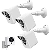 Wyze Cam Camera Wall Mount Bracket,Coolwufan Weather Proof 360 Degree Protective Adjustable Housing Mount and Cover for Wyze Cam V2 V1 and Ismart Spot Camera Indoor Outdoor (White(3 Pack))