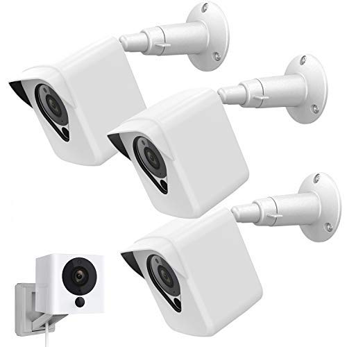 COOLWUFAN Cam Camera Wall Mount Bracket, Weather Proof 360 Degree Protective Adjustable Housing Mount and Cover for Cam V2 V1 and Ismart Spot Camera Indoor Outdoor (White(3 Pack))