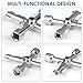 Electrical Cabinet Key, 4 Way 4 IN 1 Utilities Key Multifunctional Polished Triangle/Square/Panel Cross Key for Faucet, Gas Meter, Valve, Spigots Electrical Cabinet Plumbing Plumber Opening (Silver)