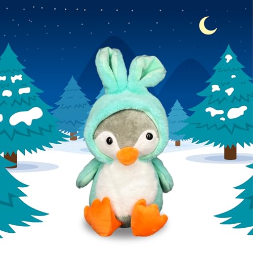 ToyMagic Hoodie Penguin Plush Toy|12 Inch Cute Furry Penguin Soft Toy|Plush Material Animal Toy for Toddlers| 3D Button Eyes|Best Birthday & Return Gift for Kids|Machine Washable|Made in India
