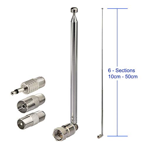 Bingfu FM Antenna 50cm 7-Sections Telescopic FM Radio Antenna Replacement for Yamaha Onkyo