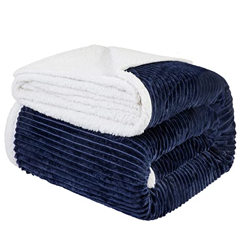 LBRO2M Sherpa Fleece Bed Blanket Super Soft Plush Warm Throw Twin 65"X90"