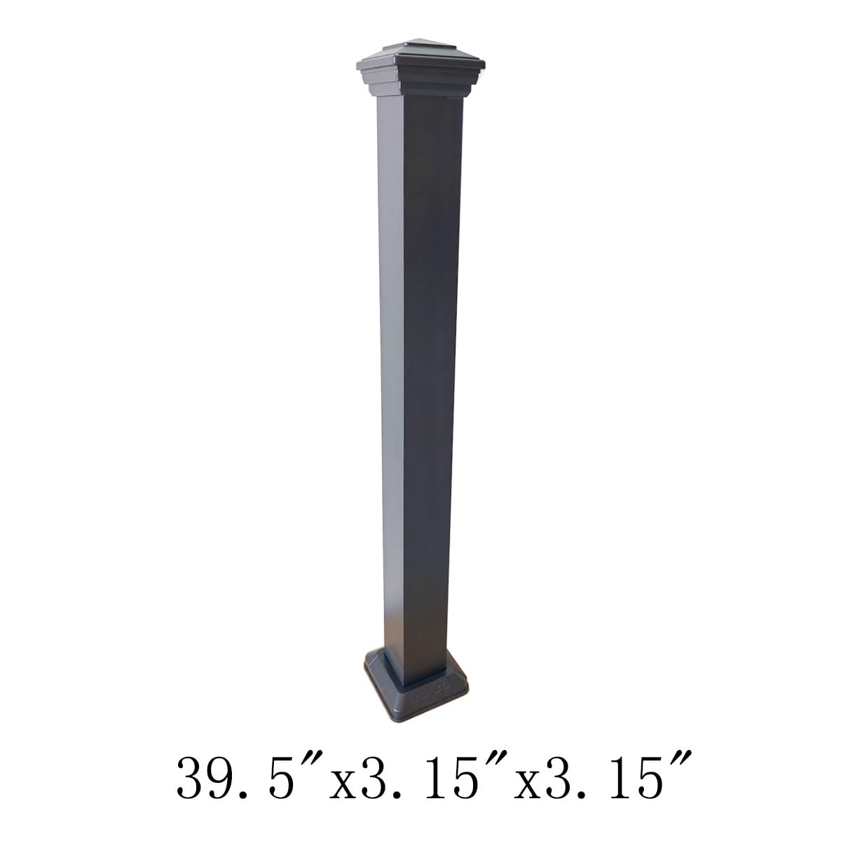 Aluminum Post Kit, Porch and Deck Railings, Railing Post, Textured Black Aluminum Line Post Kit, Made with Durable Black Textured Powder-Coat Finish(3.15 in. x 3.15 in. x 39.5 in.)