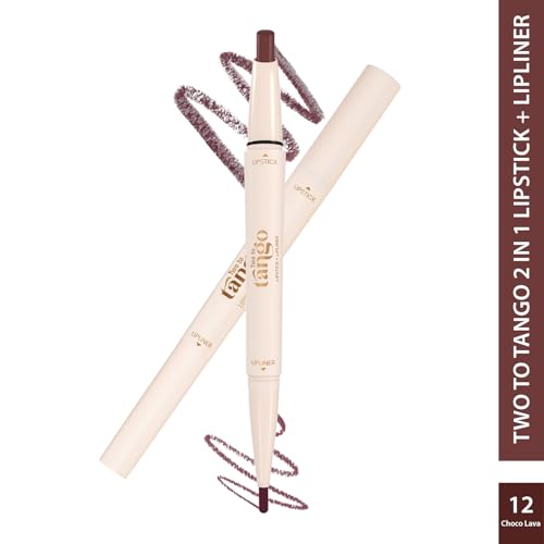 Image of Glam21 Two To Tango Lip Liner + Lipstick Duo |Non-Transfer |16 hrs Long Stay | Creamy Matte Finish| Super-glide formula | Non-drying |For Sensational lip look, Choco Lave-12