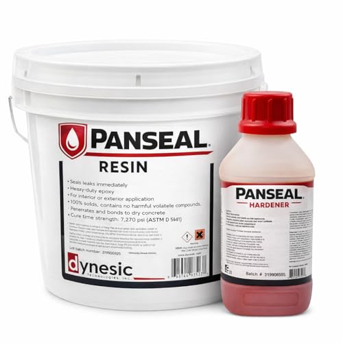 Panseal 2-Part Epoxy Coating Kit (1 Gallon) – 100% Solids Waterproof Floor & Surface Sealant – Abrasion Resistant, Chemical Resistant, No VOC – for Concrete, Metal, Wood, HVAC Drain Pans