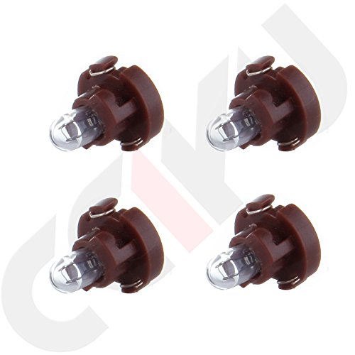 Cciyu Pack Of 4 Replacement Fit For Dash A/C Instrument Cluster Panel Dashboard Gauges Light Warm White T3 Neo Wedge Halogen Bulb 12V #TOP4