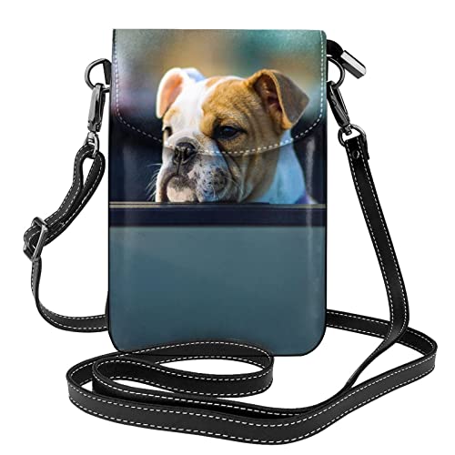 Sac à bandoulière bouledogue pour femme et fille, petit format imprimé chien mignon