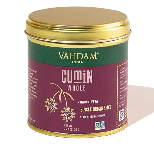 Image of VAHDAM, Cumin Whole (2.47oz /70g) Gluten Free Cumin Seeds (Jeera Seeds Whole) 100% Raw from India, Aromatic Spice | Gluten Free & Non GMO | Nigella Sativa Seeds Whole