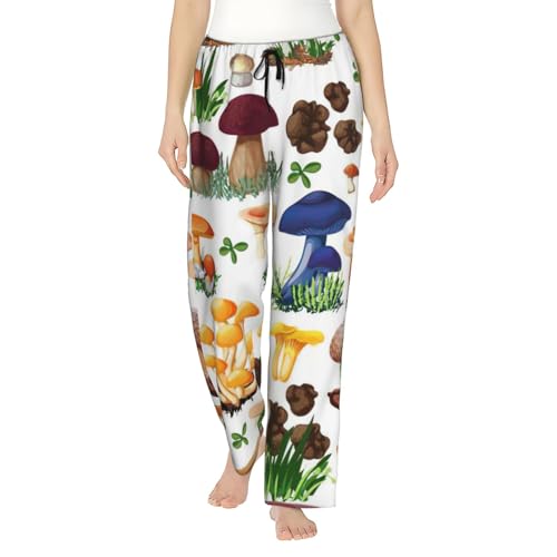 Pantalon de pyjama champignons japonais en polyester doux pour éviter l'inconfort