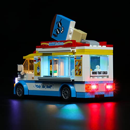 LocoLee Led Licht Set Kompatibel mit LEGO Eiswagen, Led Beleuchtungs Set Compatible with LEGO 60253 City Great Vehicles Eiswagen - Nur Lichter-Set,Kein Modell – Bild 5