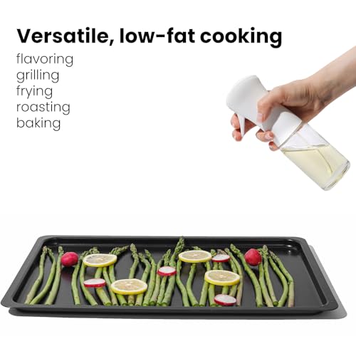 Image of Mistifi Olive Oil Sprayer for Cooking - 2 in 1 Olive Oil Dispenser for Kitchen Gadgets, Air Fryer, Salad, and BBQ - Green, Glass (Veg Org 2)
