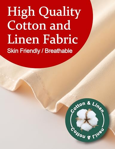 Image of Cozy Adjustable Cross Back Aprons for Women with Pockets Cotton Linen Cooking Kitchen Baking