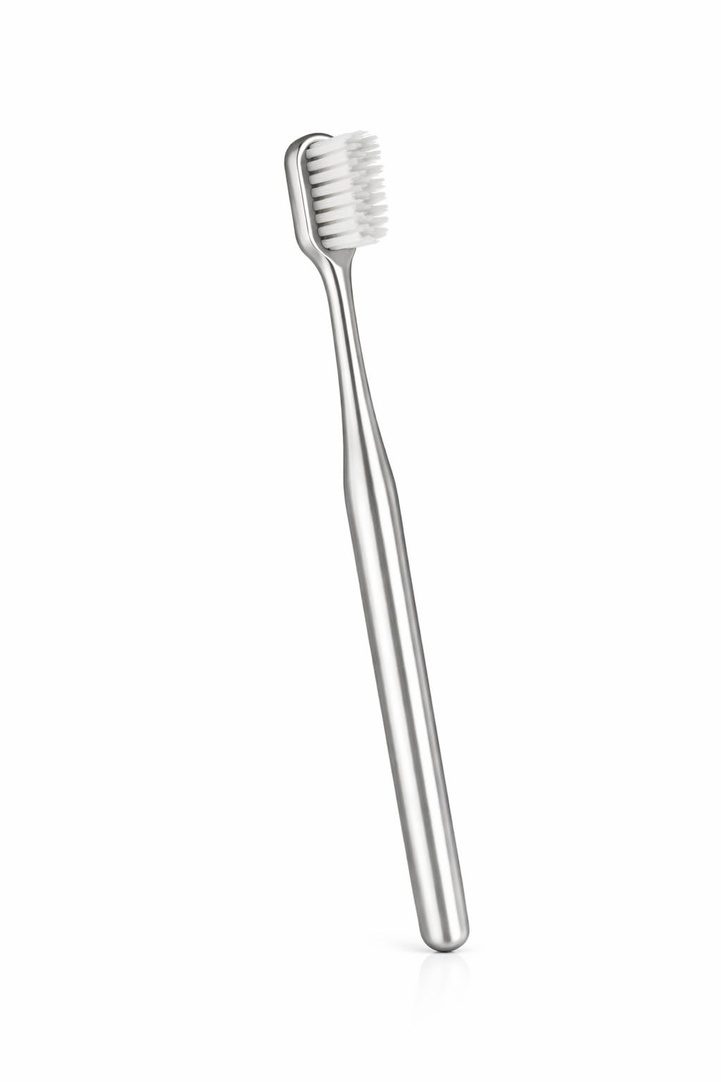 Pickliin Luxury Silver Toothbrush | Premium Metal Coated Handle Manual Toothbrush | Soft White Bristles | Elegant Reusable Tooth Brush for All Age Group and Home & Travel-image-3