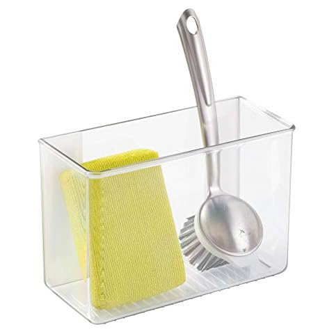 iDesign AFFIXX Plastic Wall Mount Organizer for Kitchen, Bathroom, Office, Bedroom, Garage, Craft Room, 3.5" x 8" x 5.5", Clear Cover