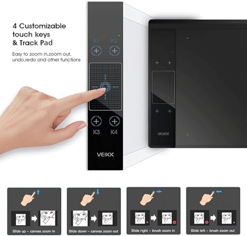 Graphic Drawing Tablet with 4 Touch Keys and 1 Panel,Drawing Tablet with 8192 Level Battery-free Tilt Pen,VEIKK A30 Art Design Creation Drawing Pad for PC Supports Mac/Windows/Linux