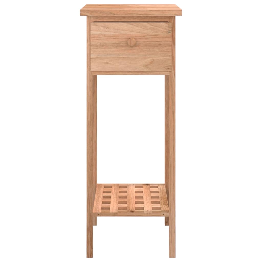 Table d’appoint avec tiroir en Bois de Noyer Massif Finition à l’Huile 25 x 25 x 60 cm, pour Salon Chambre Bureau, guéridon Rangement