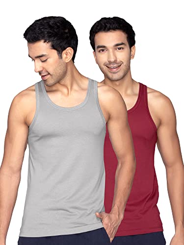 Image of XYXX Men's Cotton Modal Round Neck Vest | Antimicrobial, Breathable, Soft & Comfortable Man's Inner, Ultralight Baniyan for Man (Pack of 2)