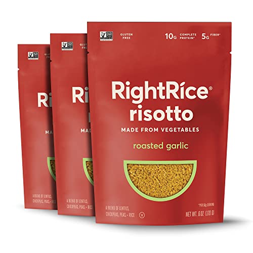 Rightrice Risotto – Roasted Garlic (6Oz. Pack Of 3) - Made From Vegetables - High Protein, Vegan, Non-Gmo, Gluten Free #TOP5