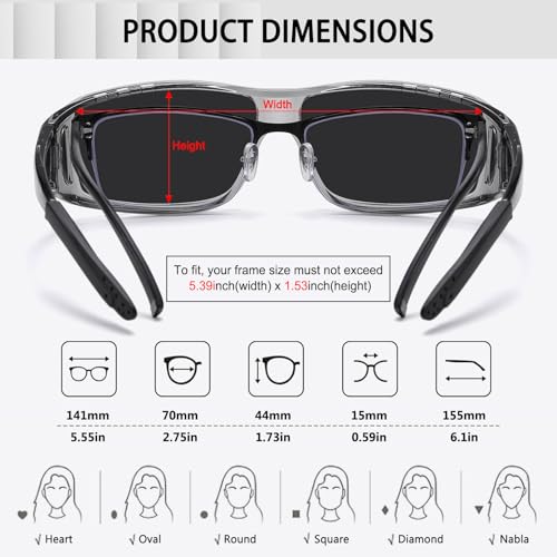 Image of HAOLOTA Night Vision Driving Over Glasses, Polarized Nighttime Glasses Men Women Anti Glare Yellow Tinted Lens