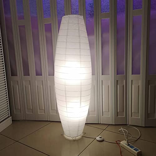 Lampe debout en papier blanc luminaire E14 pour décor de chambre