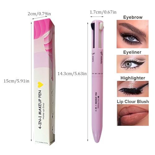 Lápiz de maquillaje 4 en 1 multifuncional compacto miniatura 4