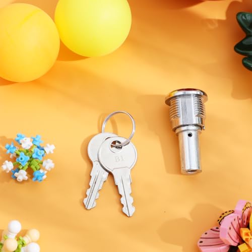 Image of PRETYZOOM Vending Machine Tubular Lock with Keys Replacement - 5.1mm Top End Inner Thread Size Gumball Candy Machines Secure Lock Compact Size Easy Installation