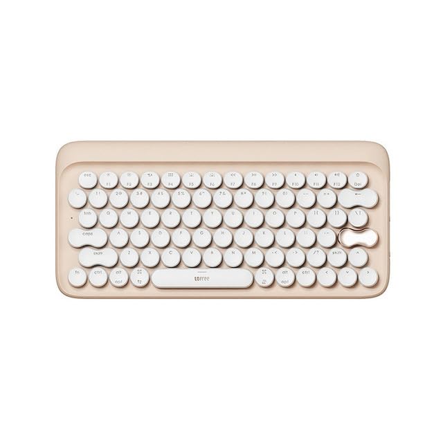 Electronics - New Lofrees 79keys Milk Tea Wireless Bluetooth Mechanical Backlit Keyboard Mouse Calculator Kit Typewriter PC Game Accessories (Milk Tea Keyboard)