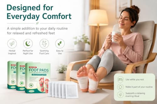 Image of Herbal Foot Pads for Night Use, Self Adhesive Foot Patches for Relaxation 30 Pieces
