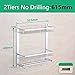 Produktbild AINIYF Badezimmer Regal Kein Bohren Badezimmer Regale, Aluminium 2 Tier Dusche Regal Caddy Adhesive Storage Basket for Shampoo (Platz Shelf), 13,3~24,2 Zoll (Size : 615mm)