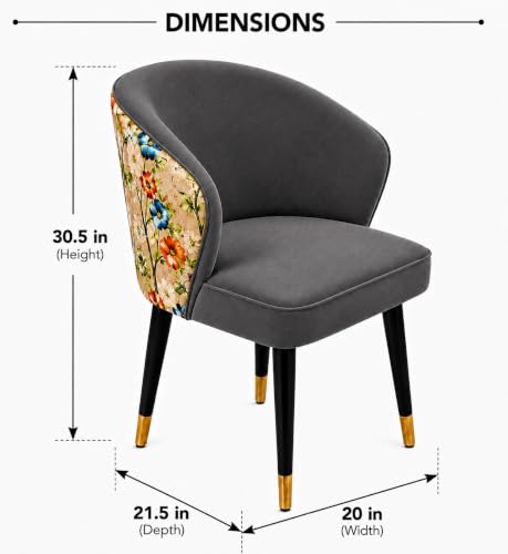 Image of WOODEN SPACE 4 Seater Wooden Dining Table Set | Urban Marble Top Dining Table with Chairs for Dining Room & Kitchen (Modern Classic Printed Dark Grey) (42 x 42 x 30 inch)