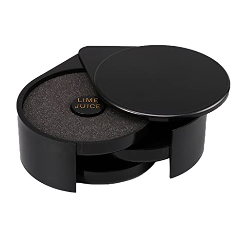 Topyond Black 3-Tier Rotation Opening Bar Glass Rimmer - Perfect for Cocktails and Seasoning Drinks - Features Sugar and Salt Compartments - Essential Bartender Tool for Adding Flavors and Garnishes